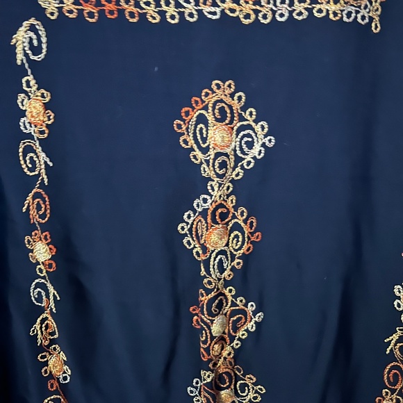 Vintage Caftan, Blue and Gold Tunic or Party Dress - Picture 11 of 14